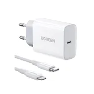 شارژر دیواری 20 وات با پورت USB-C PD یوگرین همراه با کابل مدل CD137