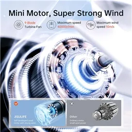 پنکه دستی شارژی JisuLife Handheld Fan Life9 3600mAh
