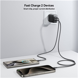 آداپتور شارژ 2 پورت 25 وات جویروم JOYROOM JR-TCF13