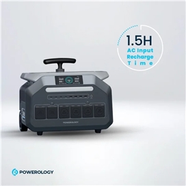 پاورژنراتور قابل حمل 2500 وات برند پاورولوژی Powerology با ورودی سولار پنل مدل PPBCHA86