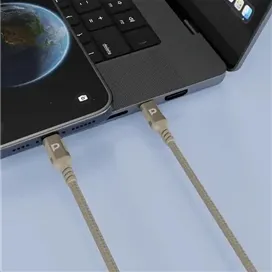 کابل شارژ سریع تایپ سی به لایتنینگ پاورولوژی 30 وات مدل PCAB018GY طول 1.2 متر