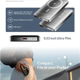 پاوربانک فوق نازک مگنتی 10000 شیائومی گلوریمی Xiaomi Glorimi FitCore Mag توان 20 وات
