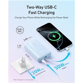 پاوربانک 20000 میلی آمپر انکر مدل Anker Zolo Power Bank(20000 mAh, Built-in USB-C Cable) A1689