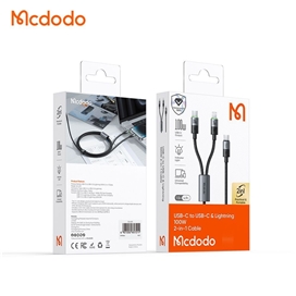 کابل شارژ چند سر تایپ سی و لایتنینگ 100 وات 1.5 متر مک دودو Mcdodo 2in1 Cable CA-6700
