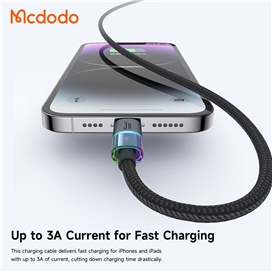 کابل شارژ لایتنینگ 1.2 متر مک دودو Mcdodo Colorful Lights Lightning Cable CA-8170