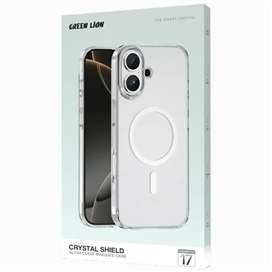 قاب شفاف مگ سیف آیفون 17 پرو برند گرین لاین مدل Green Lion Magsafe Crystal Clear GNMCRYC17CL مناسب برای Apple iPhone 17 Pro