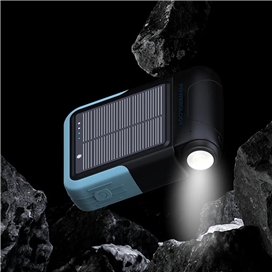 پاور بانک خورشیدی10000 به همراه چراغ قوه پاورولوژی Powerology Sante Solar Power Bank PPBDS05BK