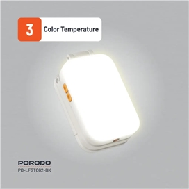 استند رومیزی و چراغ تاشو پرودو Porodo PD-LFST062-BK Foldable RGB Fill Light Stand