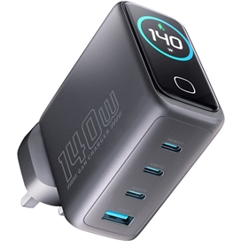 آداپتور شارژ 140 وات پاورولوژِی Powerology Voltflow GaN Wall Charger PWGAN140WBK