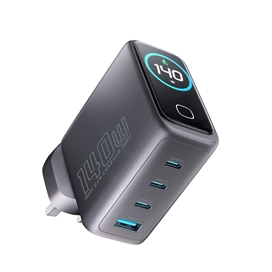 آداپتور شارژ 140 وات پاورولوژِی Powerology Voltflow GaN Wall Charger PWGAN140WBK