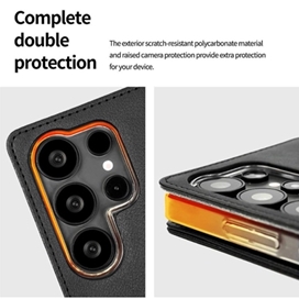 کیف چرمی گوشی آراری مدل Mustang Diary مناسب Galaxy S25 Ultra