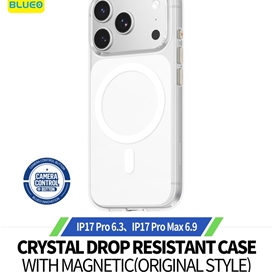 قاب بلو کریستالی مدل Blueo Crystal Clear Pro Drop Resistant Case With Magnetic (original Style) مناسب برای Apple iPhone 17 Pro