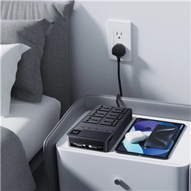 چندراهی برق 2500 وات به همراه کابل جمع شونده پاورولوژی Powerology 6AC Power Strip PWCUQC030