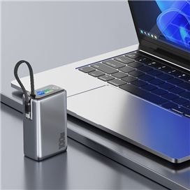 پاوربانک 100 وات 25000 با کابل تایپ سی گرین لاین Green Lion Tron X Power Bank GNTRX25P100GY