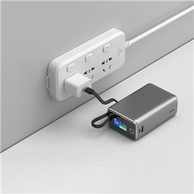 پاوربانک 100 وات 25000 با کابل تایپ سی گرین لاین Green Lion Tron X Power Bank GNTRX25P100GY