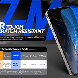 گلس برند بلوئو Blueo مدل Blueo Crystal Anti-scratch مناسب برای Apple iPhone 16 Pro بهمراه ابزار نصب