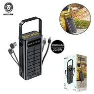 پاوربانک خورشیدی 30000 میلی‌آمپر گرین لاین مدل Solar X GLPX49 با شارژ سریع 22.5W