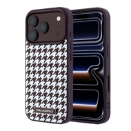 قاب برند کارل لاگرفلد مدل Karl Lagerfel Smooth PU Magsafe Houndstooth With Resin Logo مناسب برای Apple iPhone 18 Pro Max