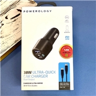 شارژر فندکی Car Charger پاورولوجی Powerology مدل 47 وات 47W به همراه کابل Type-C مدل PCCSR004-U